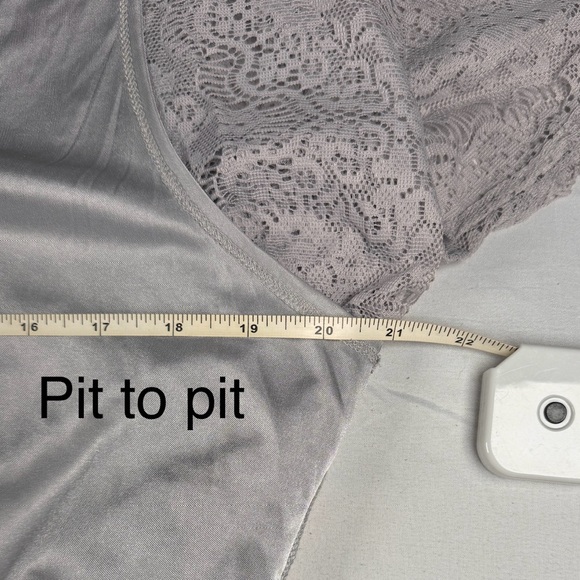 Alfani XL Blouson Midi Gray Lace overlay with Gray Lining Blouson with V-neck - Picture 11 of 11